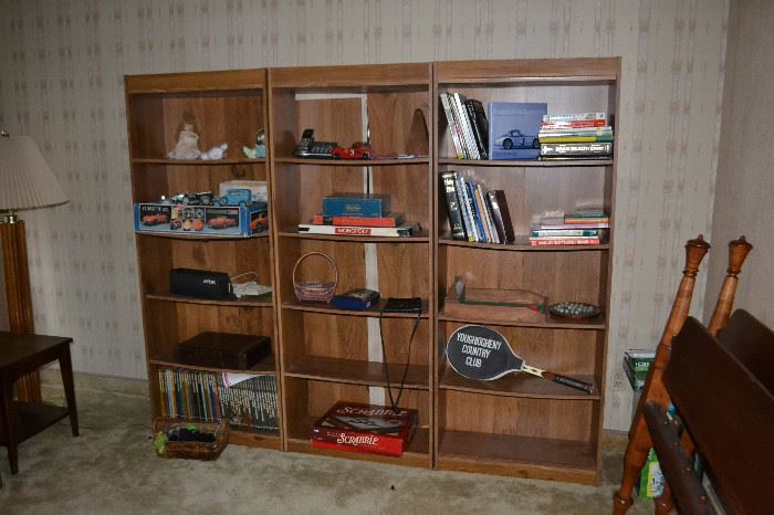 Bookcases, Books, toys for children (Grandparents house)
