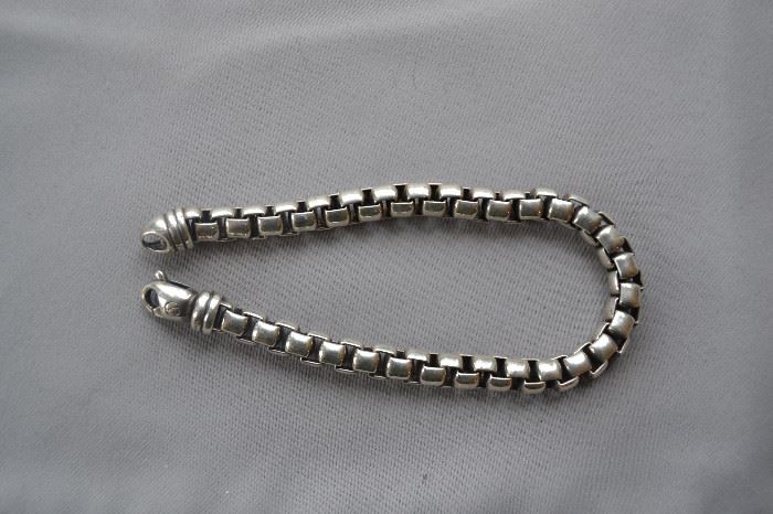 David Yurman XL Men's Box Chain Bracelet, Sterling Silver, 9"