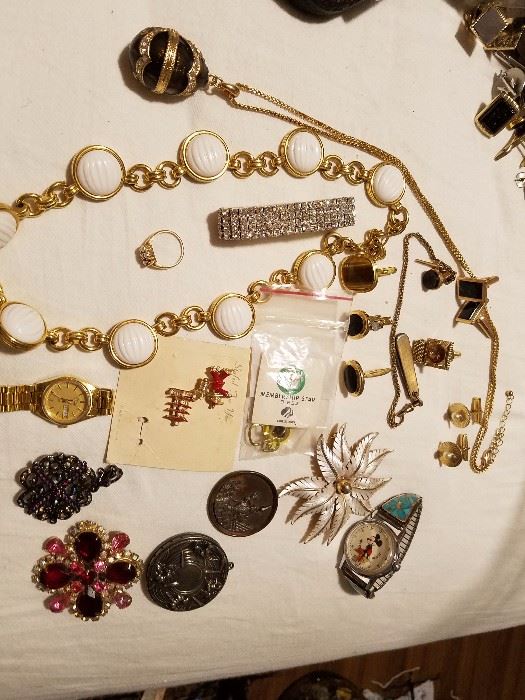 Vintage costume jewelry, watch and more