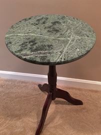 Marble Top Small Pedestal Table