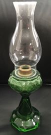 Fantastic Collection of Oil Lamps! Gorgeous Green Queen Heart Findlay Here.