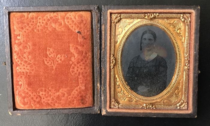 Antique Tin Type Framed Case