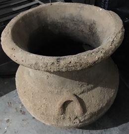 Largish Heavy 18" tall & across potting planter terra cotta clay 
