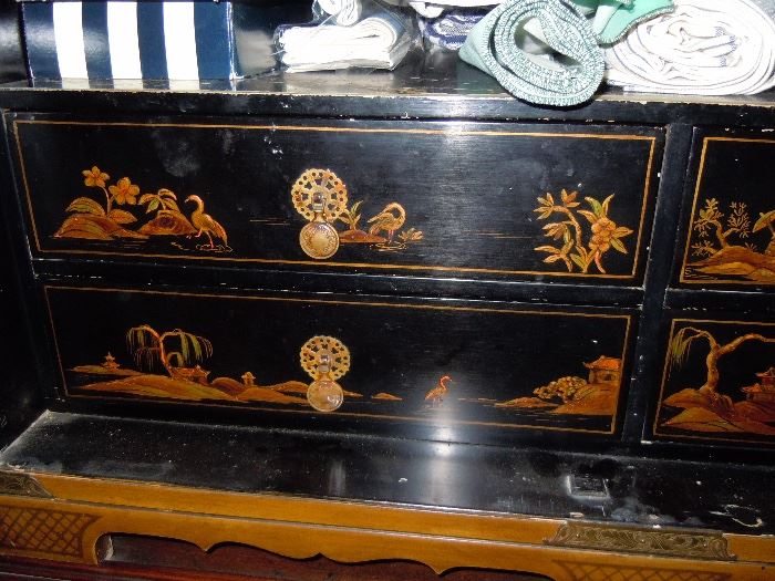 This is the inside of the oriental cabinet