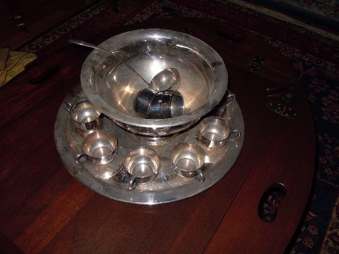 Punch bowl silver plate