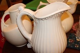 decor white pitchers