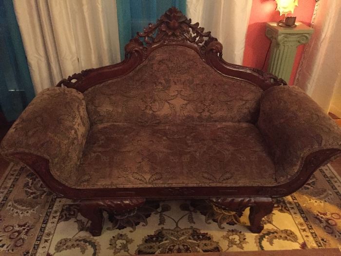 Antique love seat hand carved very ornate $300 *BUY IT NOW*