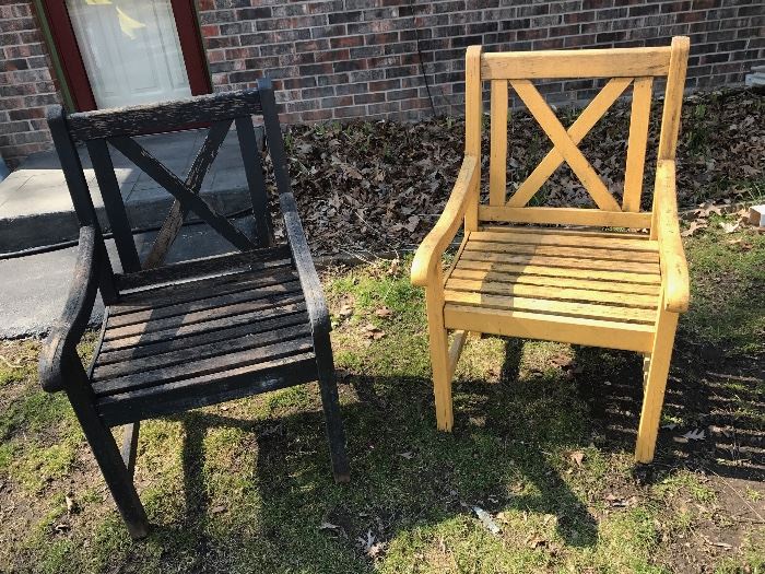 Patio Furniture wood chairs $50 for the set