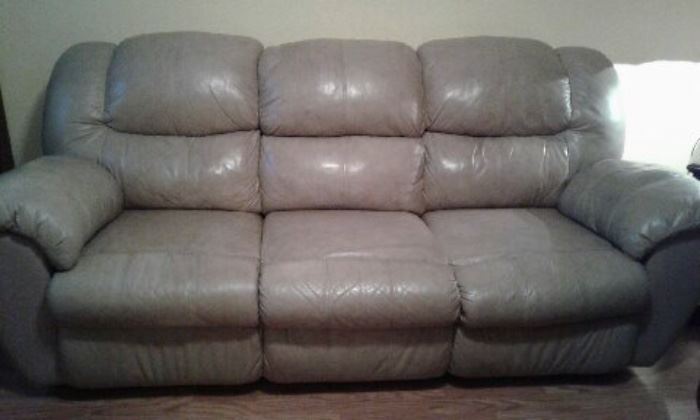 Leather sofa cream color $200