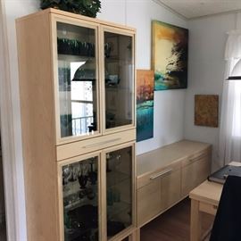 IKEA Bjursta Glass front hutch and sideboard