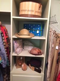 Hat boxes, hats, belts, clothes etc