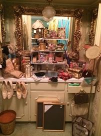 Vanity items, purses, shoes, Florentine items, etc. 