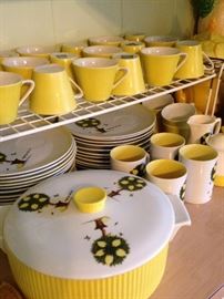 Yellow and green dishes