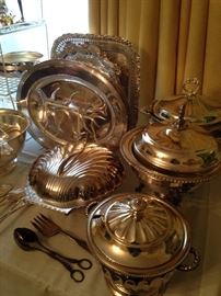 Some of the other 75 silver plate serving pieces