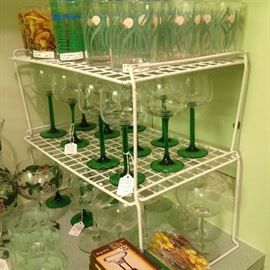 A variety of glassware