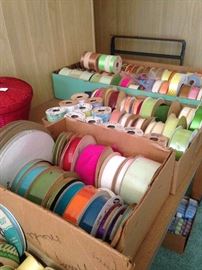 Assorted spools of ribbon from her gift shops