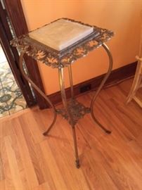 Marble Top In Metal - Brass Victorian style Fern Stand