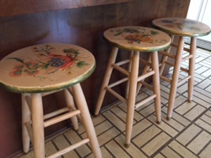 Tole Painted Stools