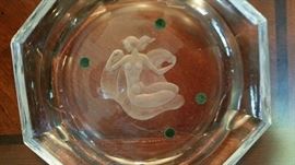 Orrefors etched nude low bowl