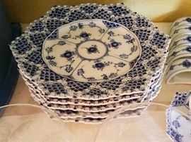 Royal Copenhagen dinnerware "Blue Fluted" FULL LACE  8" plates