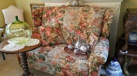 "King Chair" #1 (love seat to you) ....Royal Holland pewter tea set #2.  There is only 1 Apple vase...sorry