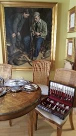 LARGE Knud Edsburg painting - this one needs to be re-stretched but it is wonderful!