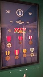 framed Vietnam service metals, ribbons etc USAF