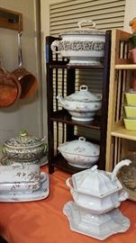 More tureens - Royal Worcester, Haviland, Maddox, Red Cliff white ironstone...