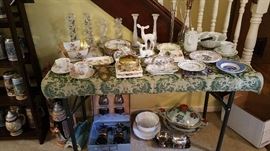 misc pottery, porcelian, glass etc