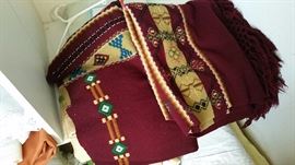 wool blankets or wall hangings