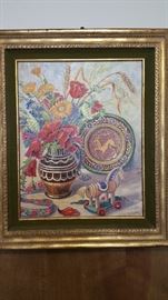 story is that the client went to Russia in the 1970's - still cold war times - and smuggled this painting out of the USSR.  that would have been frowned upon.