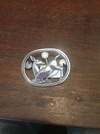 Georg Jensen rare kneeling deer brooch