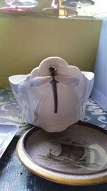 detail of large dragonfly bowl