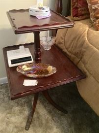 Antique Duncan Phyfe Brass Claw ft  Double Tier Mahogany Table 