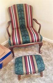 Recovered old Chair and Old Footstool 