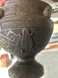 Treenware Carved Wooden Urn