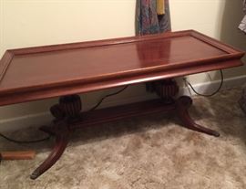 Mahogany Brass Claw Feet Duncan Phyfe Coffee Table in Excellent Condition 
