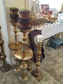 Solid brass Large Candlesticks & Brass Collection