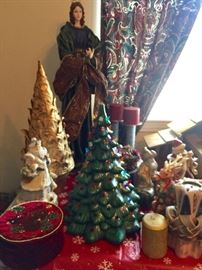 Ceramic Christmas Tree and Multiple Christmas decorations