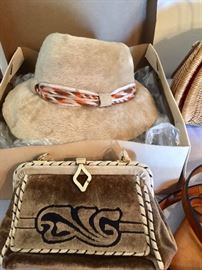 Fabulous Vintage Hat in Box and Vintage Purse
