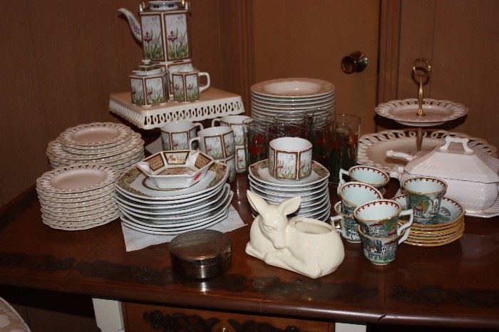 Lots of cute tea sets and dishes