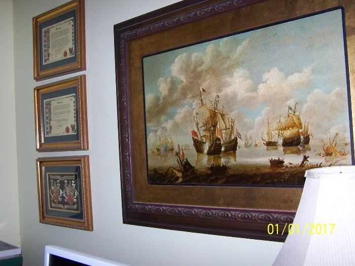 vintage large Ship Picture and more