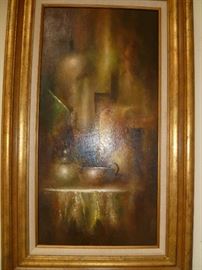 Signed listed artist mid century oil painting