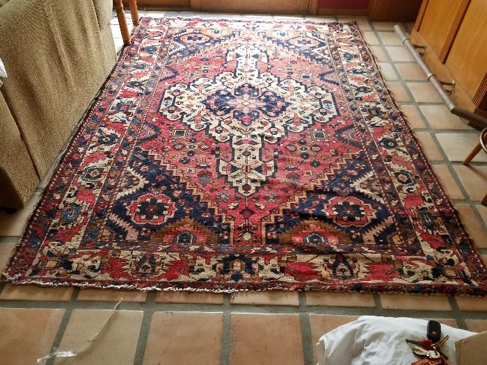 PERSIAN  Handmade old rug.  7.5 X 10