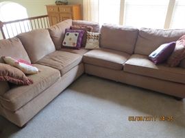 Two sectional neutral colored sofa