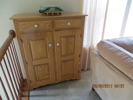 Pair of two drawers over two doors Oak storage cabinet.