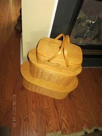 A number of extra large LONGABERBER SIGNED BASKETS