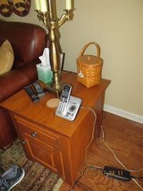 This Item (  pair of oak end table and heavy three arm lamps ) was SOLd on line prior to the ONE DAY sale and was picked up before the sale