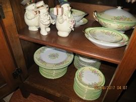 Vintage China dining service and Lenox Xmas figures