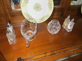 Waterford crystal items and Japanese vintage dinner ware service